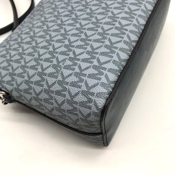 Michael Kors Blue Colorblock Canvas Jet Set Dome Crossbody Bag - Picture 9 of 11